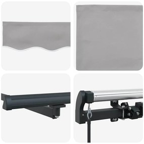Toldo Retrátil Manual Cinzento-claro 350 x 250 cm Poliéster