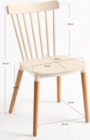 Pack 6 Cadeiras Leka - Beige