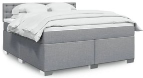 vidaXL Cama com molas/colchão 180x200 cm tecido cinzento-claro