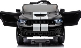 Carro elétrico para Crianças 2 a 5 anos, 12V Dodge Durango Rodas de espuma EVA, assento Couro ecológico e Comando Preto