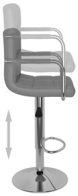 Bancos de bar 2 pcs couro artificial cinzento