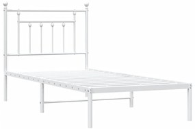 Estrutura de cama com cabeceira 90x190 cm metal branco