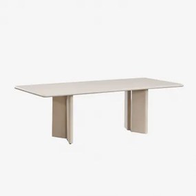 Mesa De Jantar Retangular 240x105 Cm Em Cimento Chelsea Tapioca Bege - Sklum