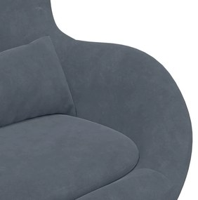 Cadeira Egg vidaXL Veludo Cinza Escuro
