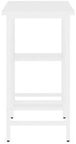 Secretária de computador 80x40x72 cm MDF e metal branco