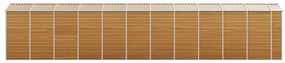 Abrigo de jardim 191x980x198 cm aço galvanizado castanho-claro