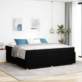 vidaXL Estrutura da Cama com colchão Preto 200 x 200 cm tecido