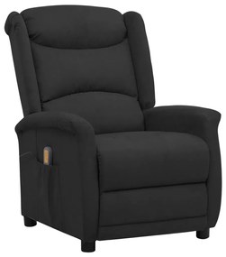 vidaXL Poltrona de massagens tecido de microfibra preto