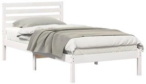 Estrutura da Cama Branco 75 x 190 cm Madeira de Pinheiro Sólido