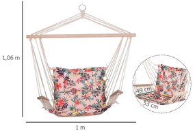 Poltrona Suspensa com Estampado Floral - Design Hippie