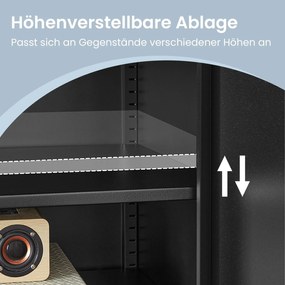 Armário metálico de arrumação para escritório 40 x 42,5 x 76 cm, fecho magnético castanho-preto