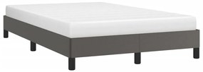 Estrutura de cama sem colchão 120x190cm couro do falso cinzento