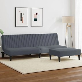 2 pcs conjunto de sofás veludo cinzento-escuro