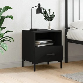 vidaXL Mesa de cabeceira 40x35x47,5 cm derivados de madeira preto