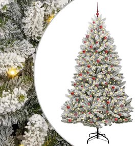 vidaXL Árvore de Natal Artificial Verde e Branco 270 cm PVC e Metal