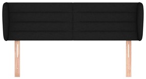 Cabeceira de cama c/ abas tecido 147x23x78/88 cm preto