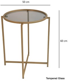Mesa de Centro S407U – Dourado Fumado – 50x60x50 cm