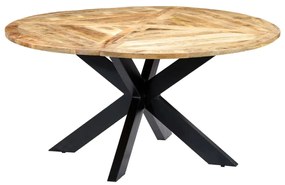 vidaXL Mesa de jantar redonda 150x76 cm madeira de mangueira maciça
