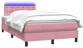 Cama com molas/colchão 120x220 cm veludo rosa