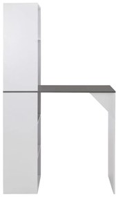 Mesa de bar com armário 115x59x200 cm branco