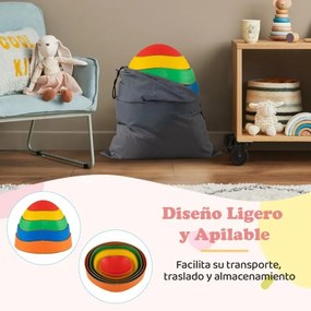 Pedras de equilíbrio para crianças, 5 peças com superfície antiderrapante e bolsa de armazenamento para habilidades motoras, força, multicoloridas