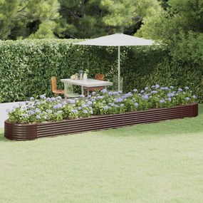 vidaXL Canteiro elevado jardim 544x100x36 aço galvanizado castanho