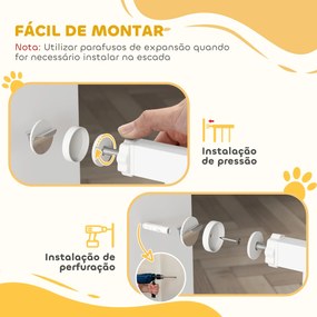 PawHut Barreira de Segurança para Cães Extensível para Escadas e Porta