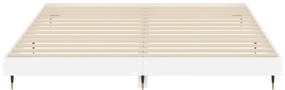 Estrutura de cama 180x200 cm derivados madeira branco brilhante