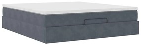 Estrutura de cama otomana com colchão 180x200cm cinzento escuro