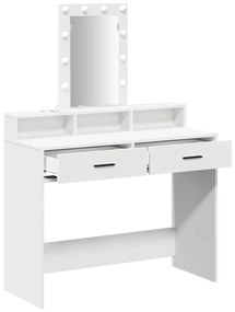 Mesa de Maquiagem com Luzes LED Branca 100x41x140 cm