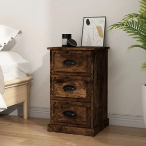 vidaXL Mesa de cabeceira 39x39x67 cm derivados madeira carvalho fumado
