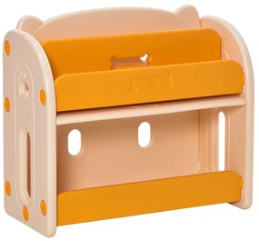 Estante Infantil de Brinquedos e Livros para Crianças com 2 Prateleiras e Caixa de Armazenamento com Tampa Dobrável para Habitação Infantil 70x33x62,5