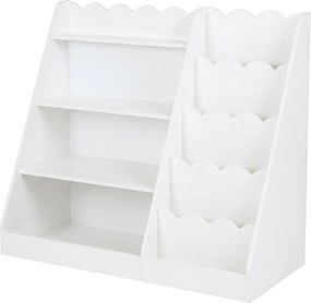 Estante Infantil para Livros, 90 x 40 x 80,5 cm, Prateleiras Abertas, Branco