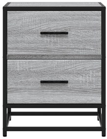 Mesa de cabeceira 40x31x50 cm derivados de madeira cinza sonoma