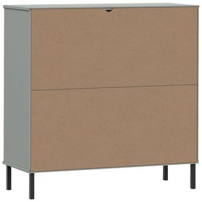 Estante c/ pernas metal 90x35x90,5 cm madeira maciça OSLO cinza