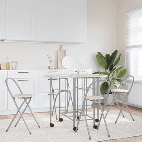 243901 vidaXL Conjunto de jantar dobrável 5 pcs MDF