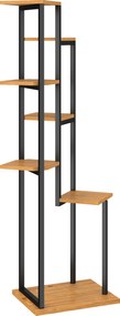 Outsunny Suporte para Plantas de 7 Níveis 130 cm de Altura Suporte para Flores Prateleira Escalonada de Madeira Castanho Claro | Aosom Portugal