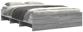 Estrutura de cama 135x190 cm derivados de madeira cinza sonoma