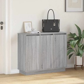 Sideboard vidaXL com LEDs em Cinza Sonoma 90x32x75 cm de Madeira de En