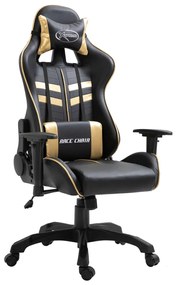 Cadeira de Gaming Pele Sintética Dourado