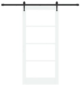Conjunto de Porta Deslizante com Ferragens vidaXL Branca 93x202 cm de