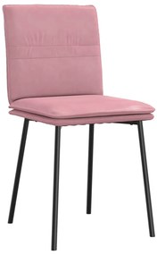 Cadeiras de jantar 2 pcs veludo rosa