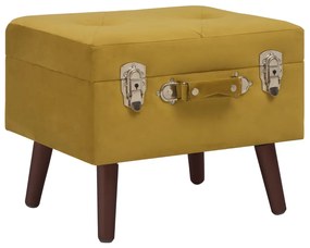 vidaXL Banco de arrumação 40 cm veludo amarelo mostarda