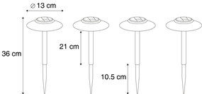 Conjunto de 4 projetores de espigão verdes incluindo LED IP44 Solar - Mushroom Moderno