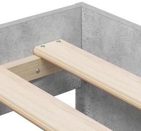 Cama de Armazenamento Cinza Concreto 75x190 cm