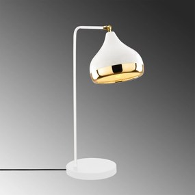 Candeeiro de Mesa Yildo – Branco e Ouro – 17 x 26 cm