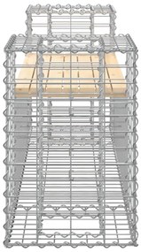 Banco de jardim c/ design gabião 183x41x60,5 cm pinho maciço
