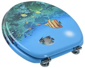 Assento de sanita com tampa MDF design mar profundo