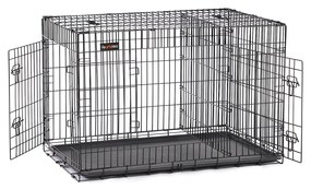 Gaiola para cães FEANDREA, caixa para cães com 2 portas, 122 x 74,5 x 80,5 cm, preta PPD48BK
