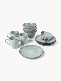 Conjunto de pequeno-almoço artesanal Nordic Sea, 4 pessoas, 12 uni.